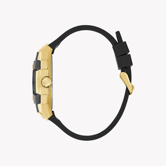 GUESS Men's Gold & Black Silicone Watch | GW0956G2