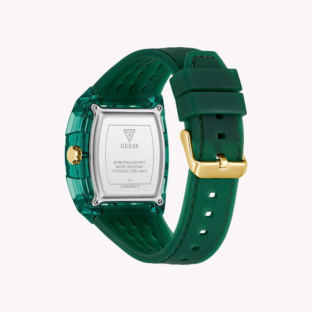 GUESS Men's Green Silicone Watch, Polycarbonate | GW0959G2