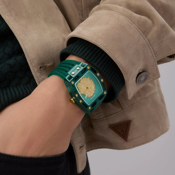GUESS Men's Green Silicone Watch, Polycarbonate | GW0959G2 by i-watch