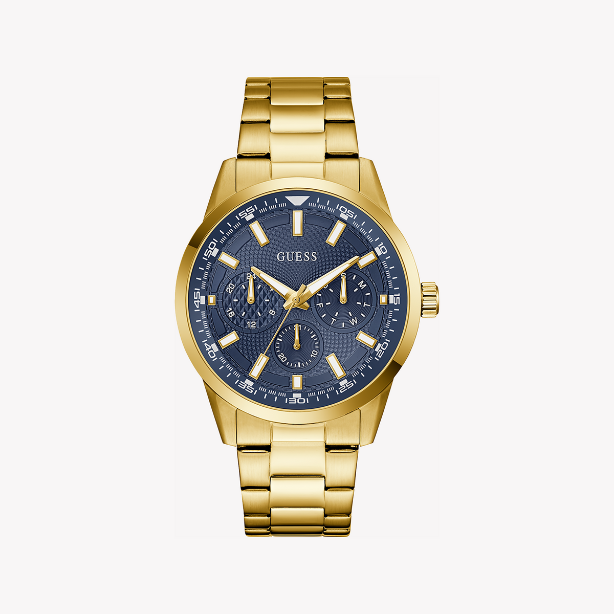 GUESS Men's Gold & Blue Stainless Steel Watch | GW0963G2