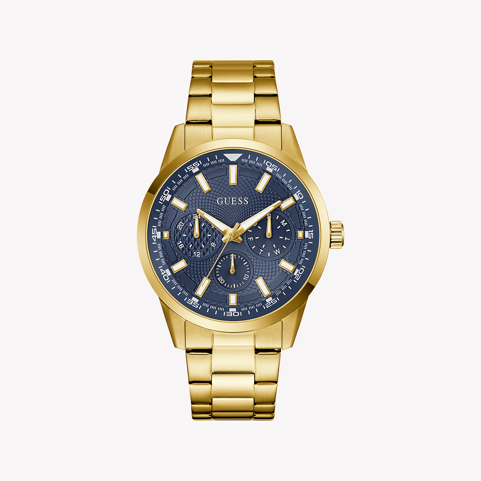 GUESS Men's Gold & Blue Stainless Steel Watch | GW0963G2
