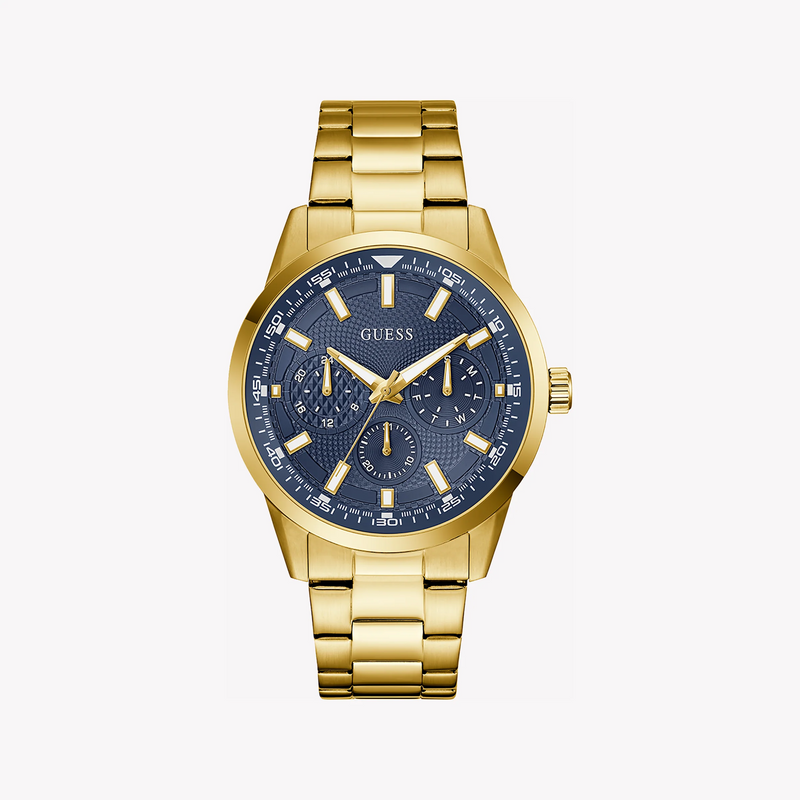 GUESS Men's Gold & Blue Stainless Steel Watch | GW0963G2