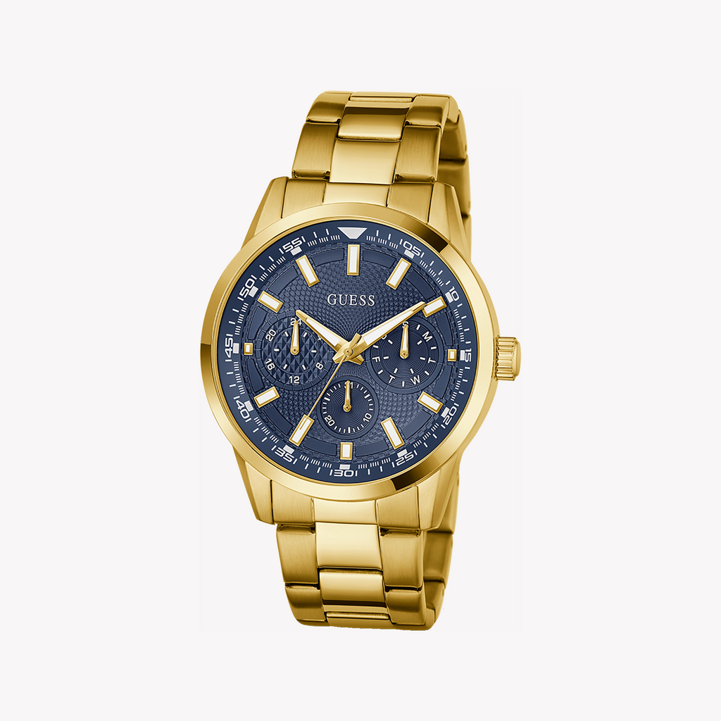 GUESS Men's Gold & Blue Stainless Steel Watch | GW0963G2