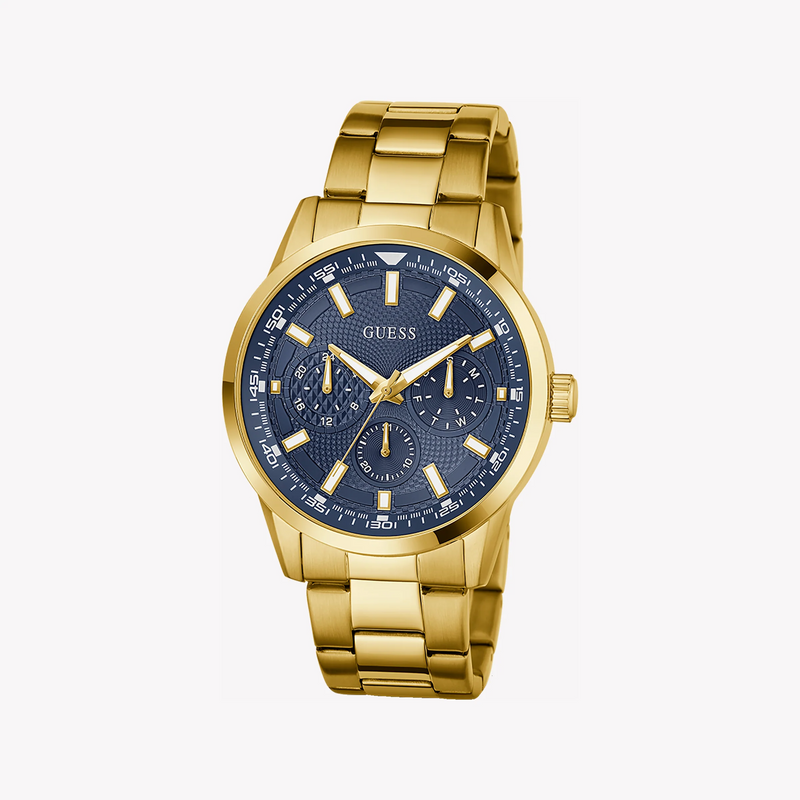 GUESS Men's Gold & Blue Stainless Steel Watch | GW0963G2