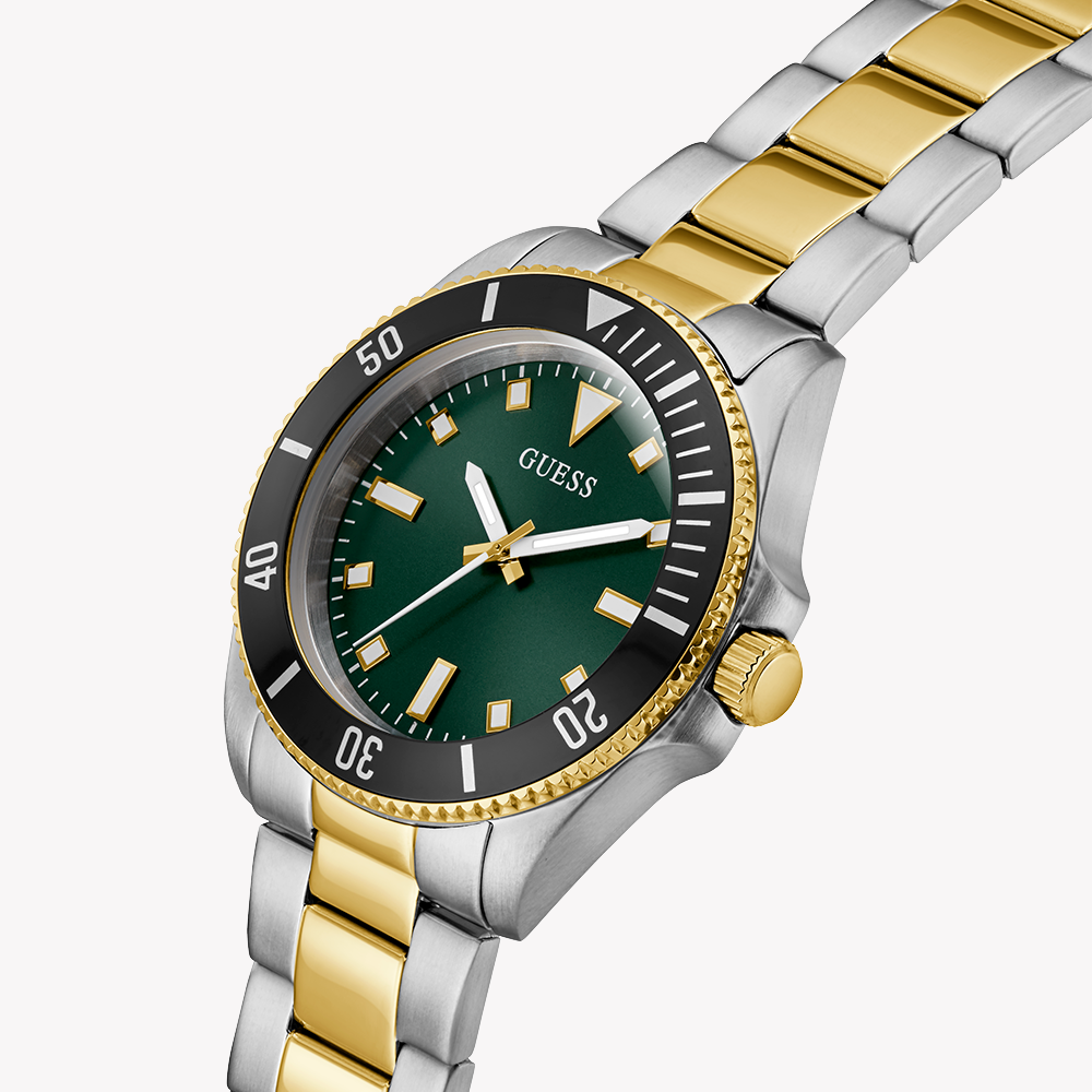 GUESS Men's Stainless Steel Silver & Gold Watch | GW0968G4