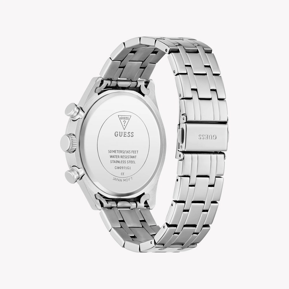 GUESS Men's Watch GW0971G1 | Stainless Steel, Black & Silver