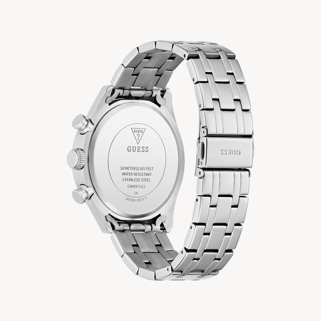 GUESS Men's Watch GW0971G1 | Stainless Steel, Black & Silver