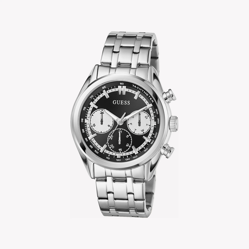 GUESS Men's Watch GW0971G1 | Stainless Steel, Black & Silver