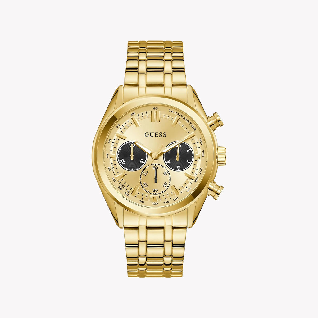 GUESS Men's Gold Recycled Steel Quartz Watch | GW0971G2