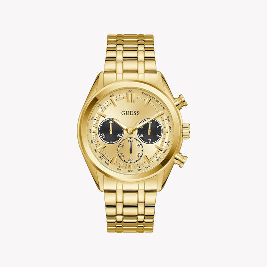 GUESS Men's Gold Recycled Steel Quartz Watch | GW0971G2