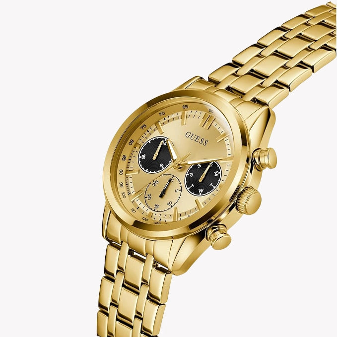 GUESS Men's Gold Recycled Steel Quartz Watch | GW0971G2