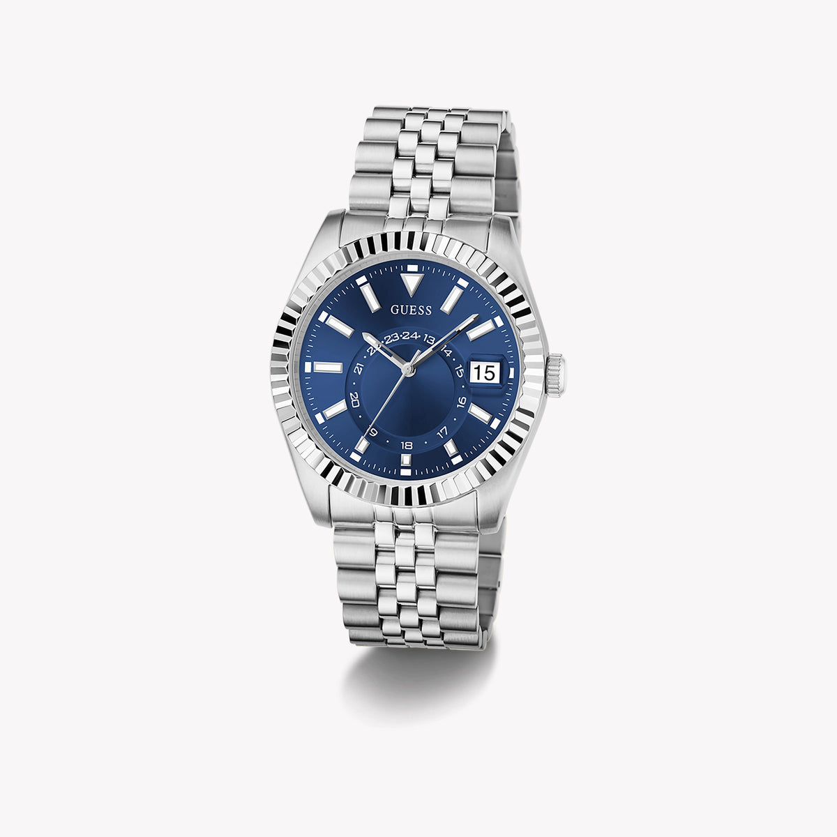 GUESS Men's Stainless Steel Watch, Blue Dial | GW0977G1