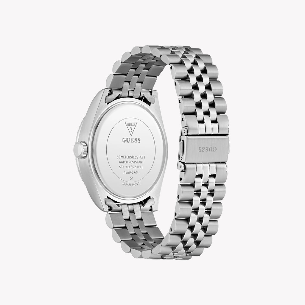 GUESS Men's Stainless Steel Watch, Blue Dial | GW0977G1