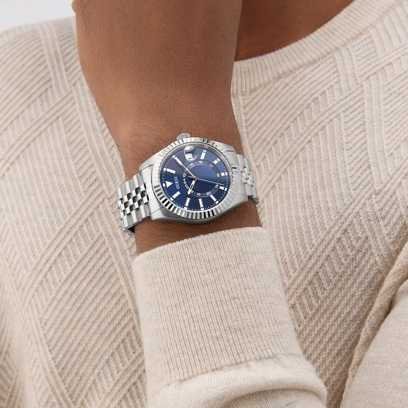 GUESS Men's Stainless Steel Watch, Blue Dial | GW0977G1 by i-watch