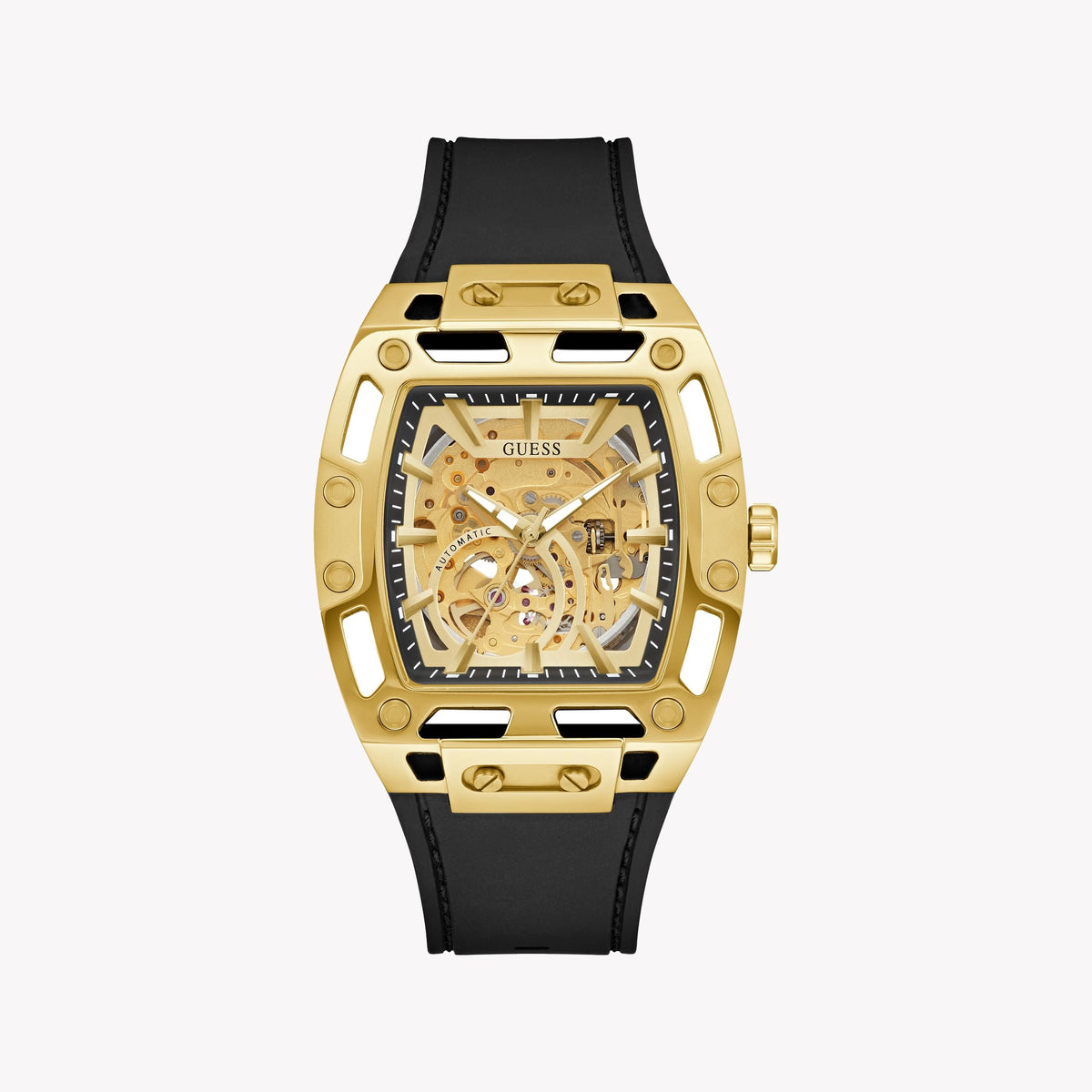 GUESS Men's Gold/Black Stainless Steel Automatic Watch | GW0980G2