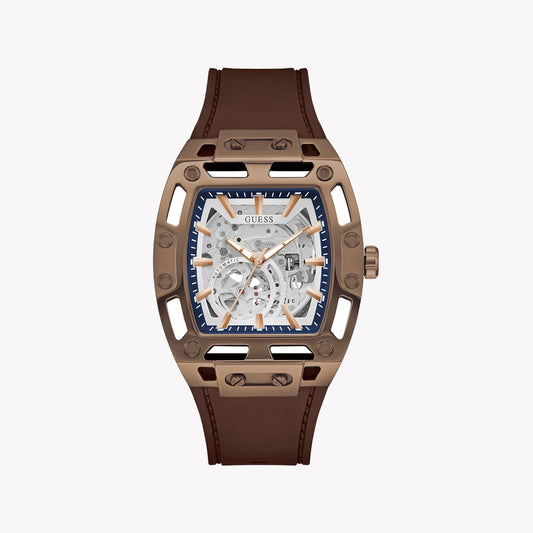 GUESS Men's Brown Recycled Steel Watch | GW0980G3