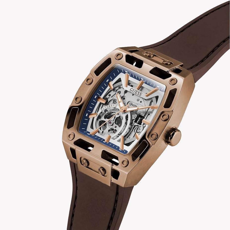 GUESS Men's Brown Recycled Steel Watch | GW0980G3