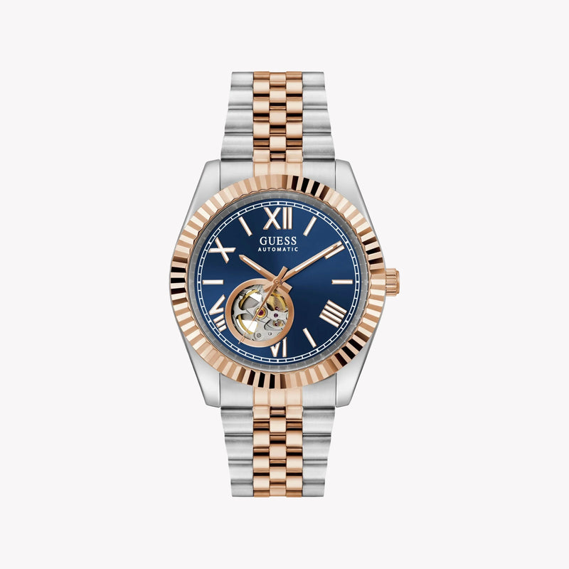 GUESS Men's Recycled Steel Silver/Rose Gold Watch | GW0984G5 by i-watch