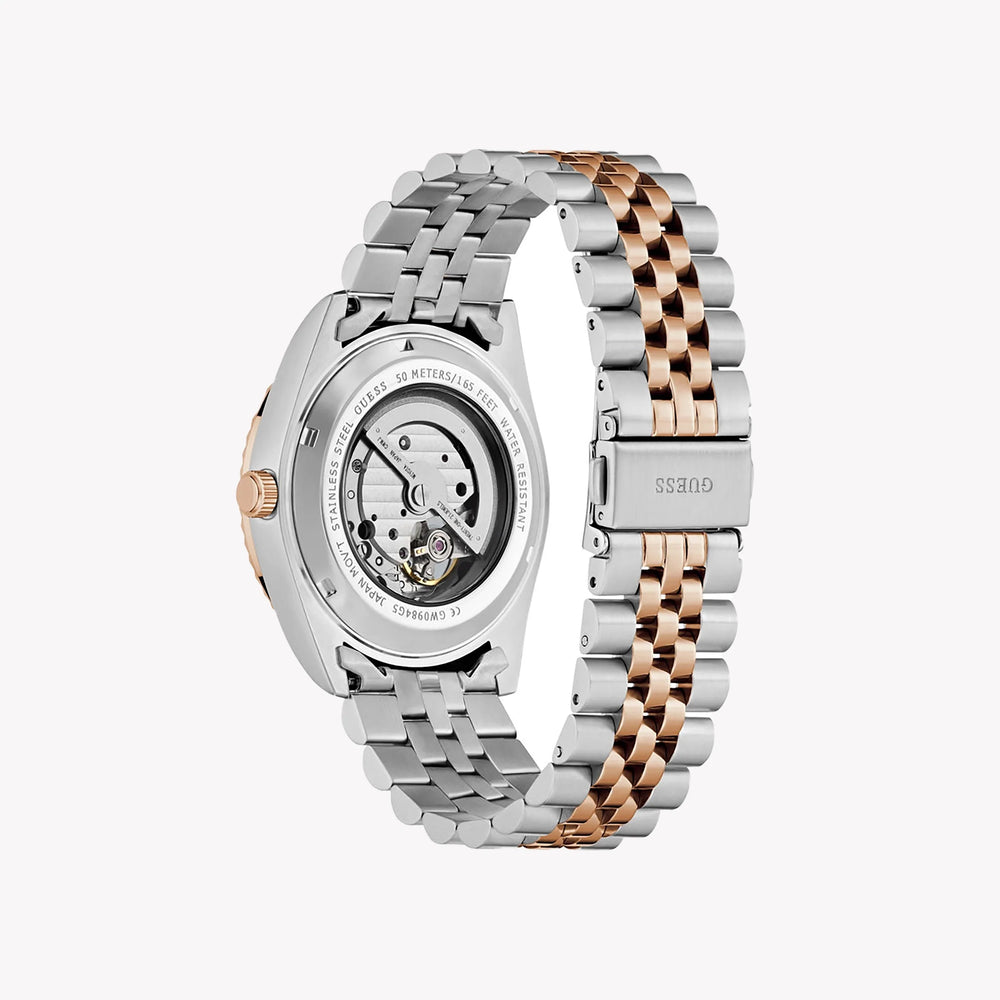 GUESS Men's Recycled Steel Silver/Rose Gold Watch | GW0984G5 by i-watch