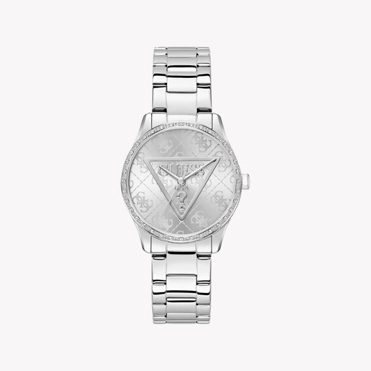 GUESS Women's Recycled Steel Silver Watch | GW0987L1