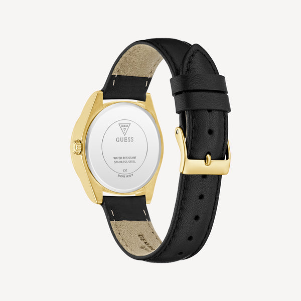 GUESS Ladies Black and Gold Tone Analog Watch