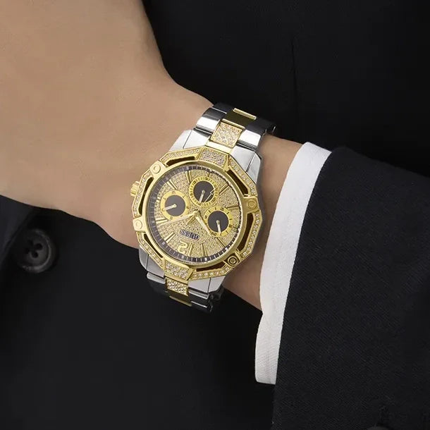 GUESS Men's Silver & Gold Watch, Multicolor Dial | GW0990G4 by i-watch