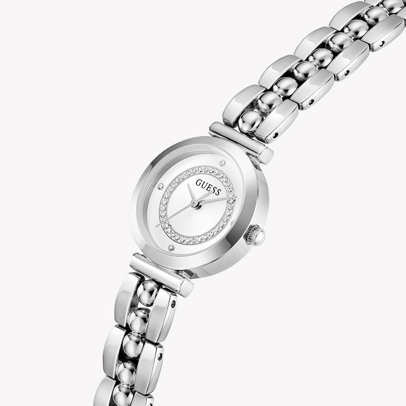 GUESS Ladies Silver Tone Analog Watch