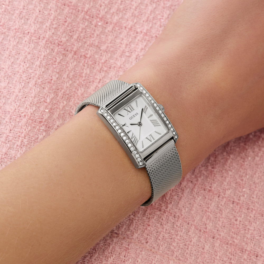 Guess Bonnet Ladies Silver Tone Analog Watch