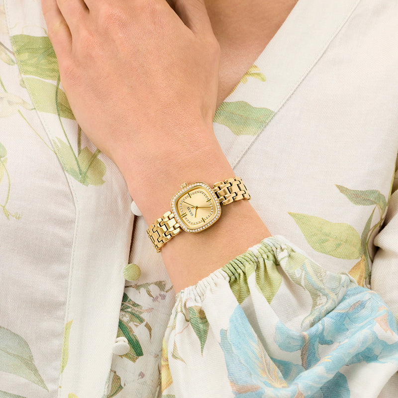 GUESS Ladies Hazel Gold Tone Analog Watch