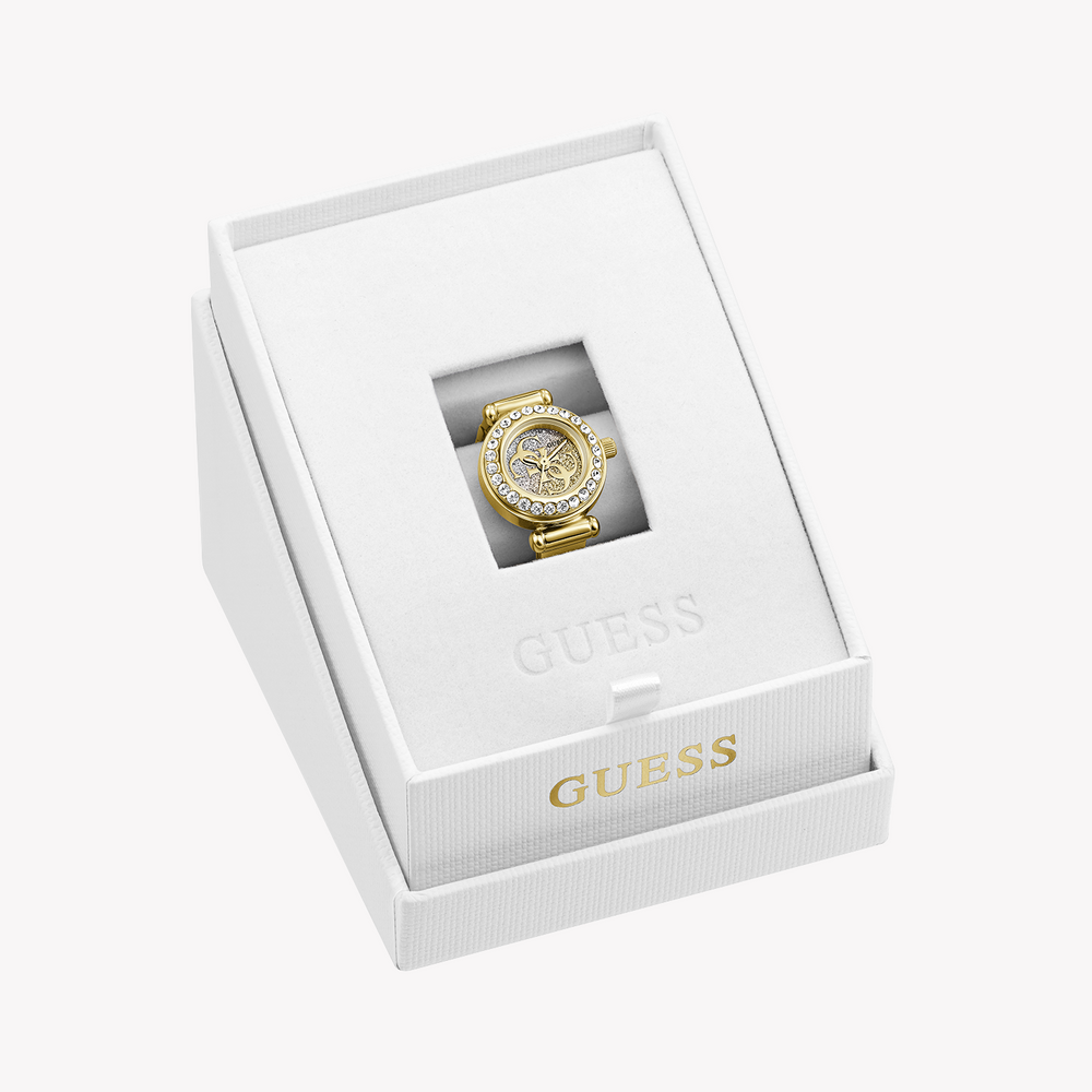 GUESS Ladies Small Anna Gold Tone Analog Watch Ring