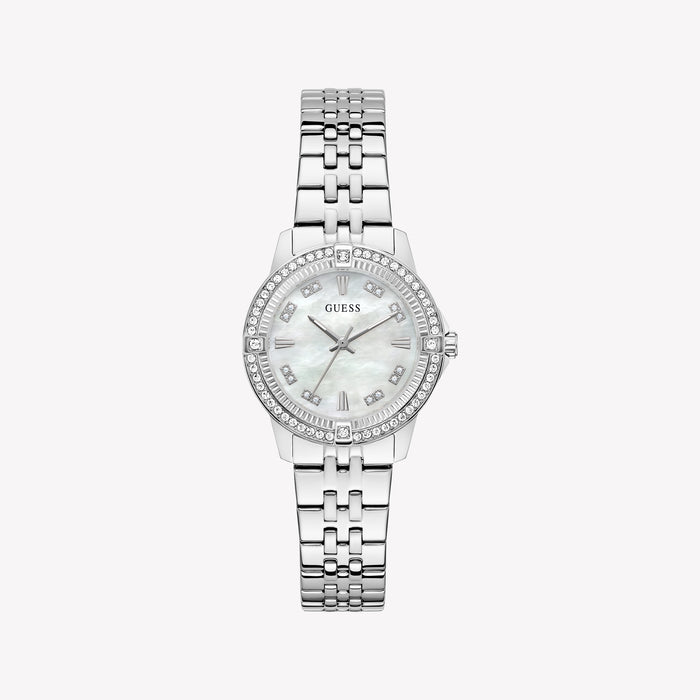 GUESS Ladies Colette Silver Tone Analog Watch