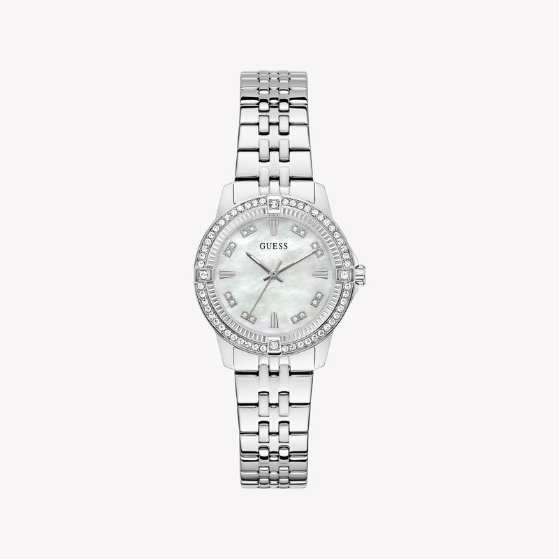 GUESS Ladies Colette Silver Tone Analog Watch