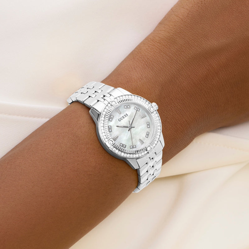 GUESS Ladies Colette Silver Tone Analog Watch