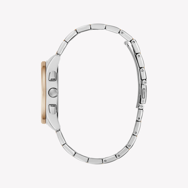 Guess Women's Watch Silver & Rose Gold Tone Case Teal Dial Multifunction Quartz