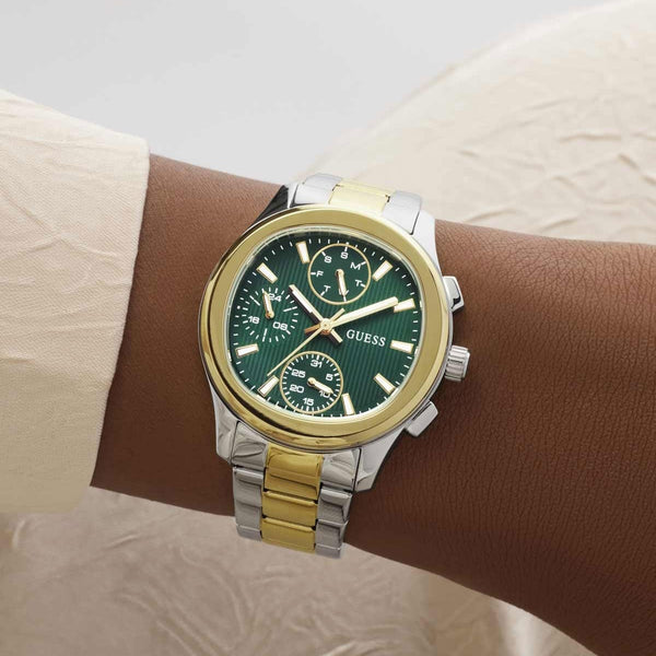 Guess Birdie Green Dial Two-Tone Stainless Steel Strap Women's Watch