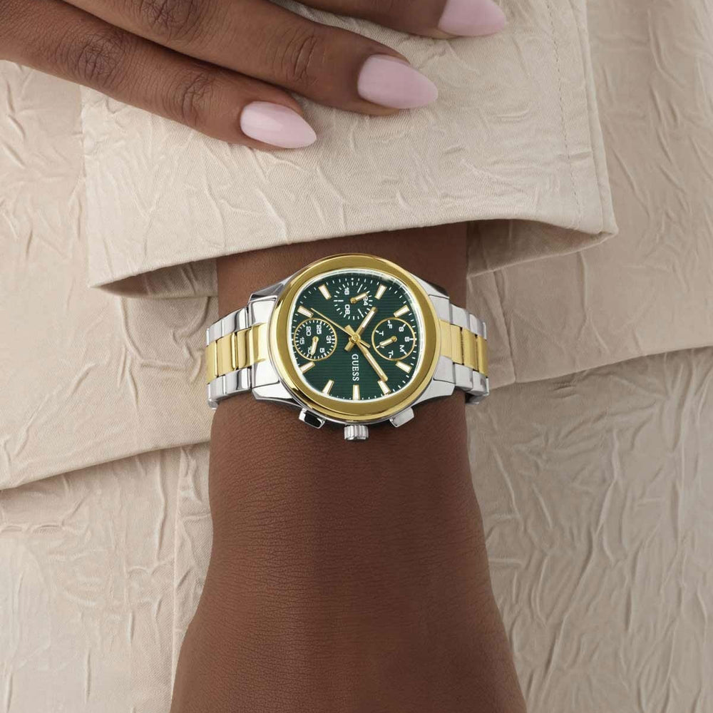 Guess Birdie Green Dial Two-Tone Stainless Steel Strap Women's Watch
