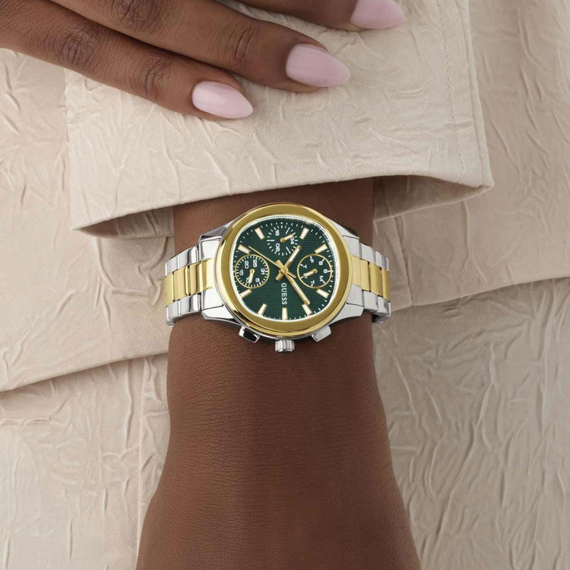 Guess Birdie Green Dial Two-Tone Stainless Steel Strap Women's Watch