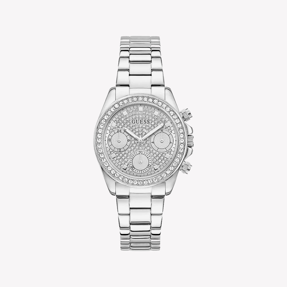 GUESS Ladies Victoria Silver Tone Analog Watch
