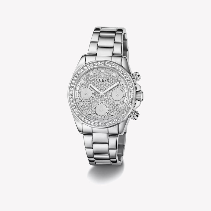 GUESS Ladies Victoria Silver Tone Analog Watch