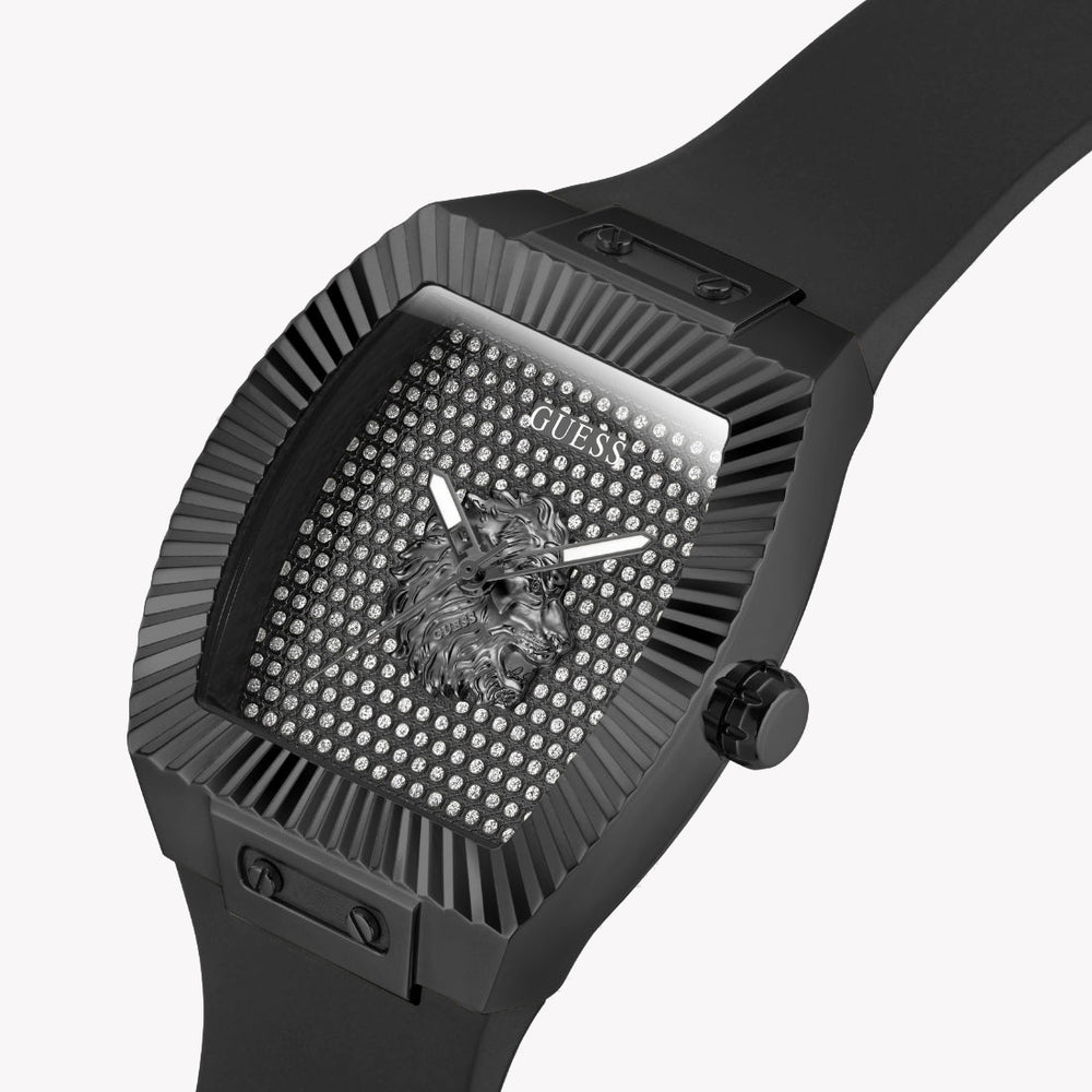 GUESS Men's Black Rectangle Analog Watch GW1066G3