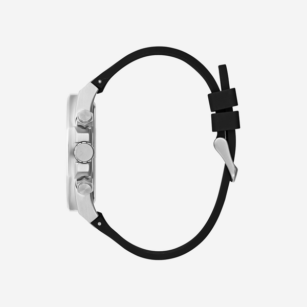 Guess Men's Silver & Black Watch, Rubber Band | Gw0583g1 by i-watch