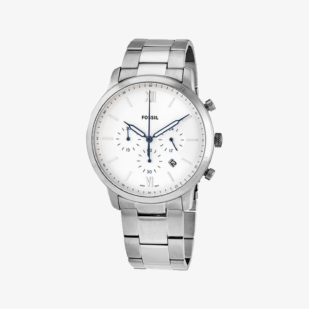 FOSSIL FS5433 - MODERN MASCULINITY TIMEPIECE WITH SLEEK SILVER BAND & WHITE DIAL