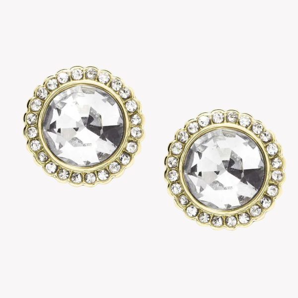 Fossil Women's Gold-Tone Earrings, Crystal Accents | JA7019710