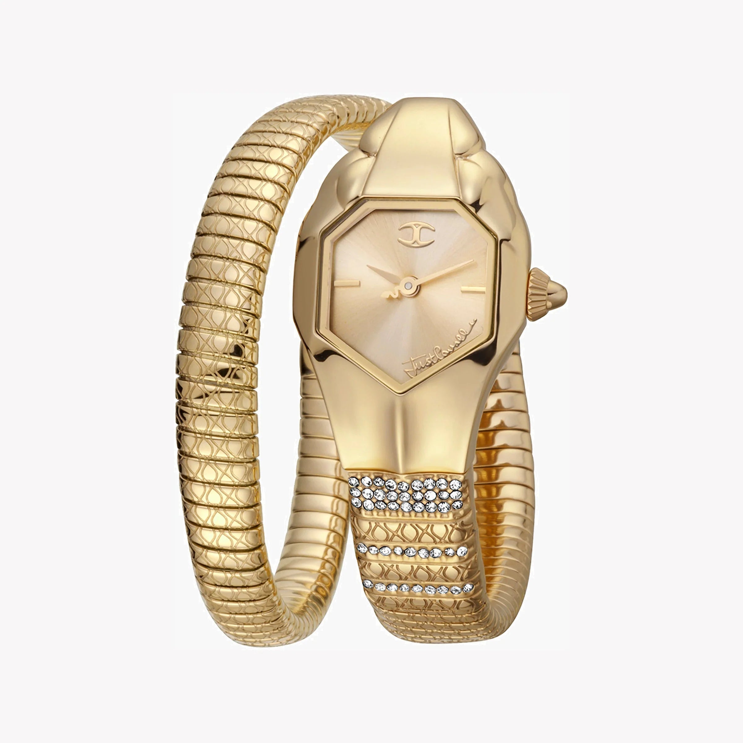 JUST CAVALLI Women's Watch with Gold Stainless Steel Case and Gold Stainless Steel Band