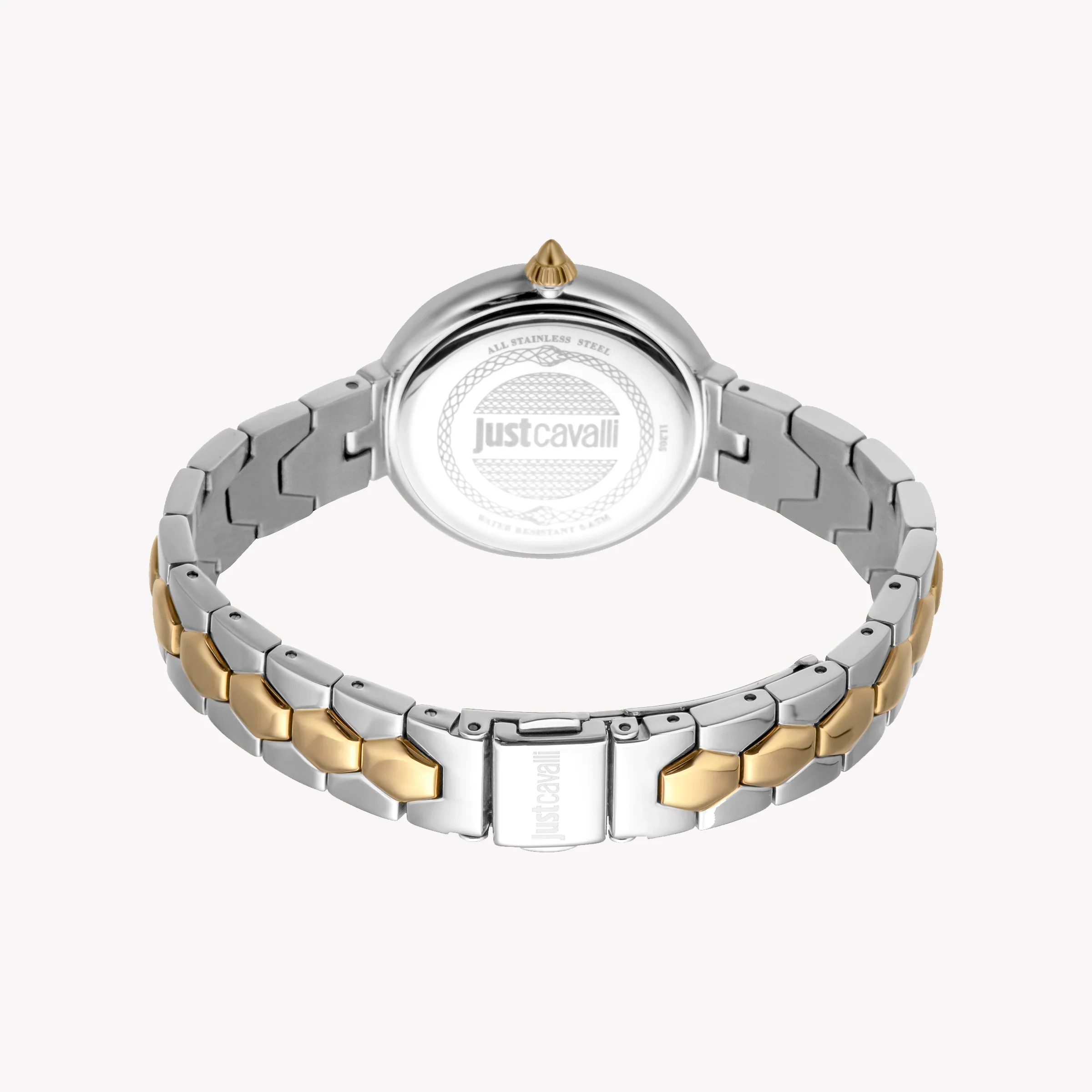 Montre pour femme en acier inoxydable bicolore argent et or Just Cavalli