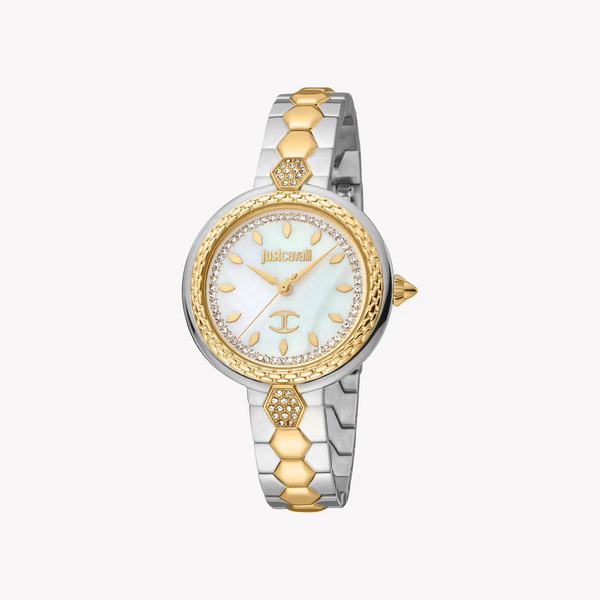 Just Cavalli Women's Silver & Gold Stainless Steel Watch, Silver & Gold Case And Band | Jc1l205m0085 by i-watch