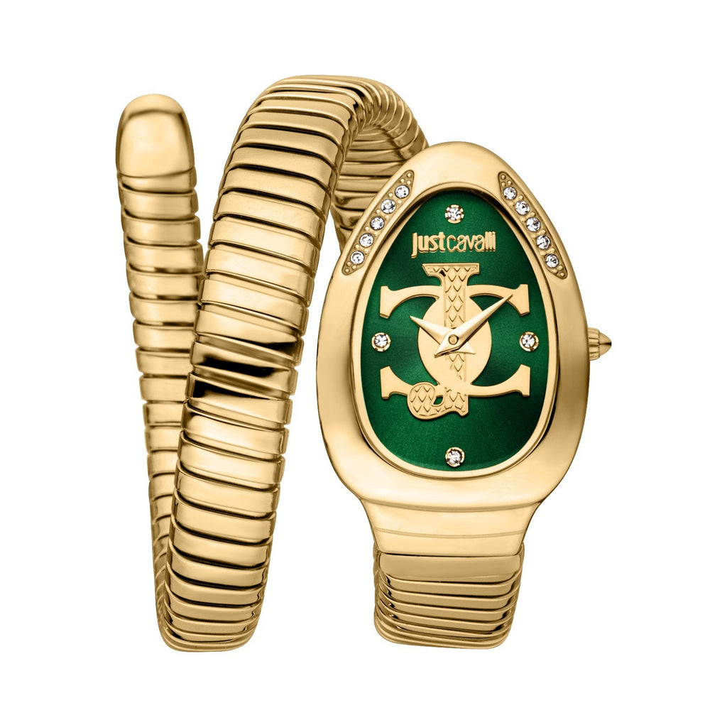JUST CAVALLI Women's Watch with Gold Stainless Steel Case and Gold Stainless Steel Band