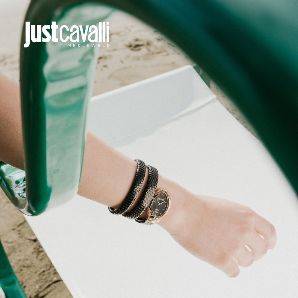 JUST CAVALLI Women's Watch with Rose Gold Stainless Steel Case and Black Stainless Steel Band-i-Watch-2