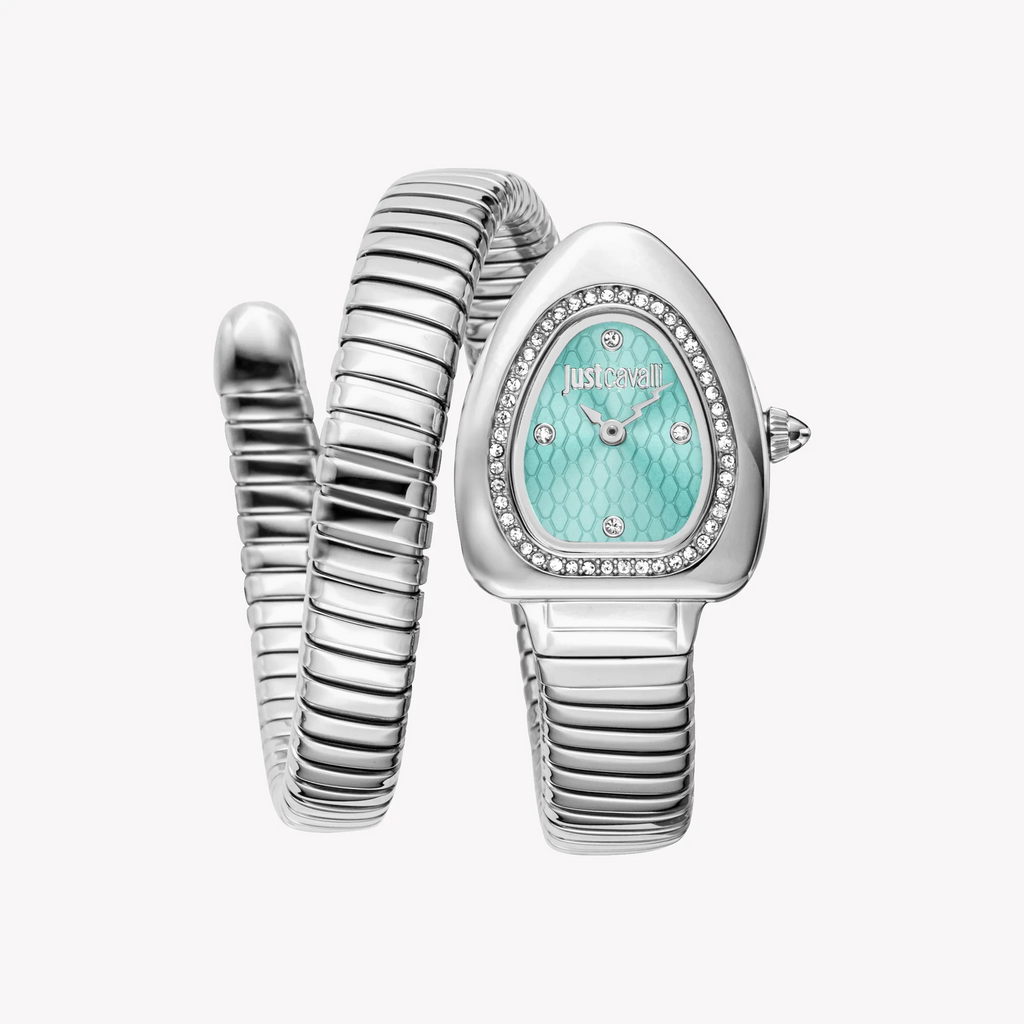 JUST CAVALLI Women's Watch with Silver Stainless Steel Case and Silver Stainless Steel Band