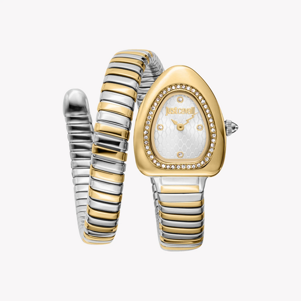 Just Cavalli Women's Two Tone Silver & Gold Watch, Silver Dial | Jc1l249m0055 by i-watch
